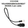 КОД:3151/C08 / Кабел за VOLKSWAGEN/AUDI/SEAT/SKODA 2 пина / 3151/C08 от TEXA S.p.A. категория Аксесоари за бордова диагностика от DalkoMotors.com