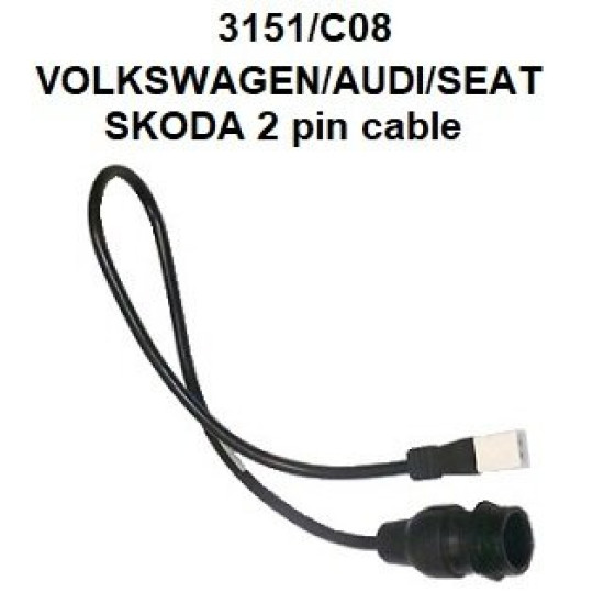 КОД:3151/C08 / Кабел за VOLKSWAGEN/AUDI/SEAT/SKODA 2 пина / 3151/C08 от TEXA S.p.A. категория Аксесоари за бордова диагностика от DalkoMotors.com