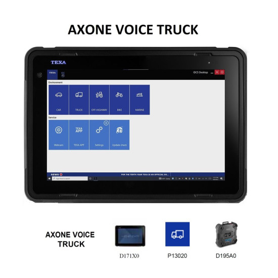 Инструменти AXONE NEMO VOICE - диагностичен таблет с 13.3 multi-touch дисплей ; TEXA D171X0 (D171X0) на марката TEXA ще намерите в DalkoMotors.com КОД:D171X0 / AXONE NEMO VOICE - диагностичен таблет с 13.3 multi-touch дисплей ; TEXA D171X0 / AXONE NEMO VOICE - диагностичен таблет с 13.3 от TEXA категория Бордова диагностика от DalkoMotors.com