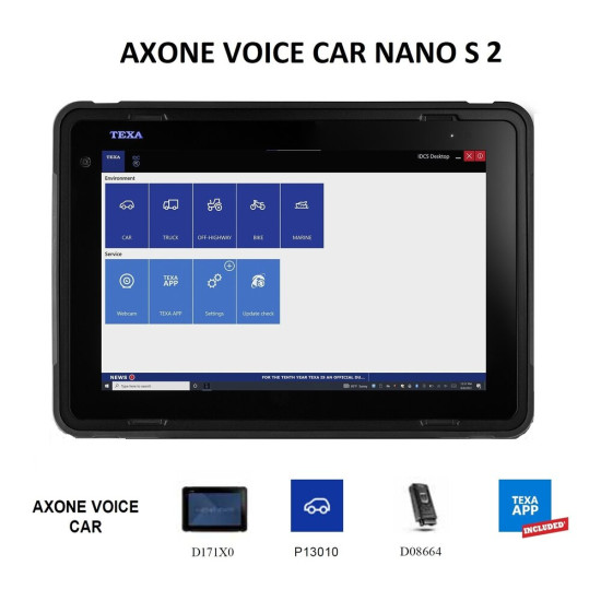 Инструменти AXONE NEMO VOICE - диагностичен таблет с 13.3 multi-touch дисплей ; TEXA D171X0 (D171X0) на марката TEXA ще намерите в DalkoMotors.com КОД:D171X0 / AXONE NEMO VOICE - диагностичен таблет с 13.3 multi-touch дисплей ; TEXA D171X0 / AXONE NEMO VOICE - диагностичен таблет с 13.3 от TEXA категория Бордова диагностика от DalkoMotors.com