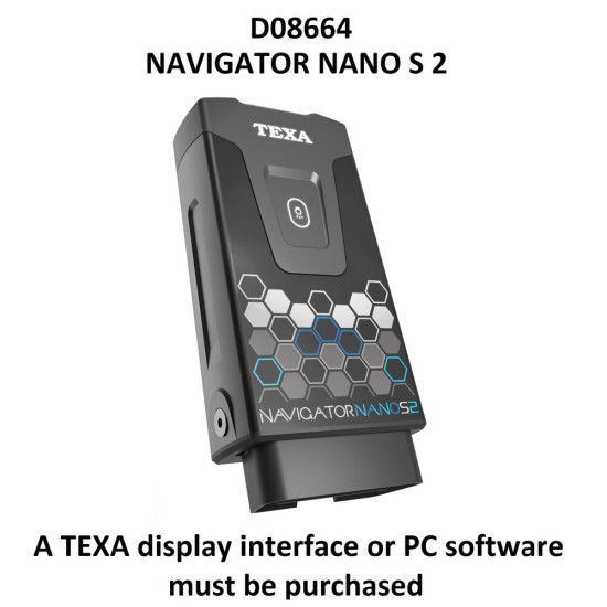 Инструменти NAVIGATOR NANO S 2 - диагностичен уред за леки автомобили ; TEXA D08664 (D08664) на марката TEXA ще намерите в DalkoMotors.com КОД:D08664 / NAVIGATOR NANO S 2 - диагностичен уред за леки автомобили ; TEXA D08664 / NAVIGATOR NANO S 2 - диагностичен уред за л? от TEXA категория Бордова диагностика от DalkoMotors.com