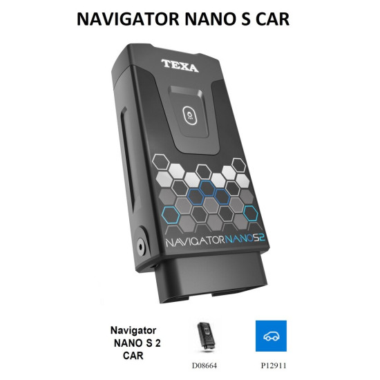 Инструменти NAVIGATOR NANO S 2 - диагностичен уред за леки автомобили ; TEXA D08664 (D08664) на марката TEXA ще намерите в DalkoMotors.com КОД:D08664 / NAVIGATOR NANO S 2 - диагностичен уред за леки автомобили ; TEXA D08664 / NAVIGATOR NANO S 2 - диагностичен уред за л? от TEXA категория Бордова диагностика от DalkoMotors.com