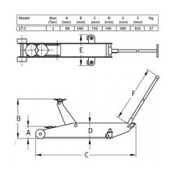 КОД:C913050-1 / 2T-C Хидравличен крик тип крокодил / 14498 от  категория Хидравлични крикове тип крокодил от DalkoMotors.com