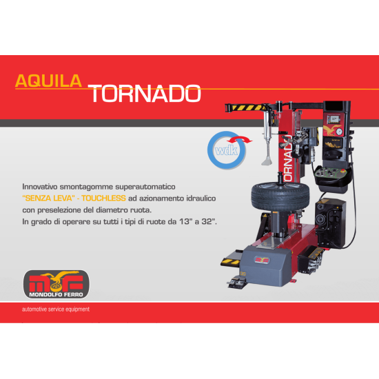 Инструменти Aquila TORNADO Машина за монтаж и демонтаж (0-15300132/16) на марката Mondolfo Ferro S.p.A. ще намерите в DalkoMotors.com КОД:0-15300132/16 / Aquila TORNADO Машина за монтаж и демонтаж / 15816 от Mondolfo Ferro S.p.A. категория Гумодемонтажни машини от DalkoMotors.com