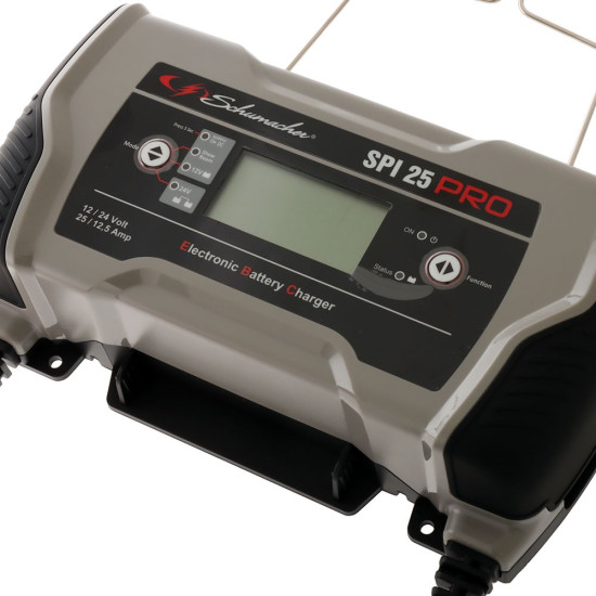 Инструменти SPI PRO 25 - Зарядно устройство за акумулатори 12-24V (809040) на марката Schumacher Europe SPRL ще намерите в DalkoMotors.com КОД:809040 / SPI PRO 25 - Зарядно устройство за акумулатори 12-24V / 19139 от Schumacher Europe SPRL категория Зарядни устройства от DalkoMotors.com